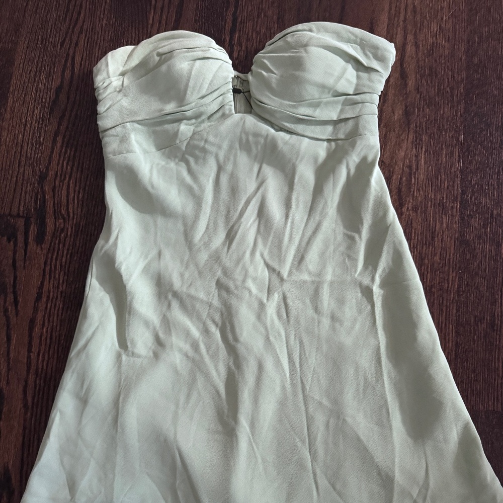 Hello Molly Sultry Vibes Strapless Mini Dress Sage - NWT
